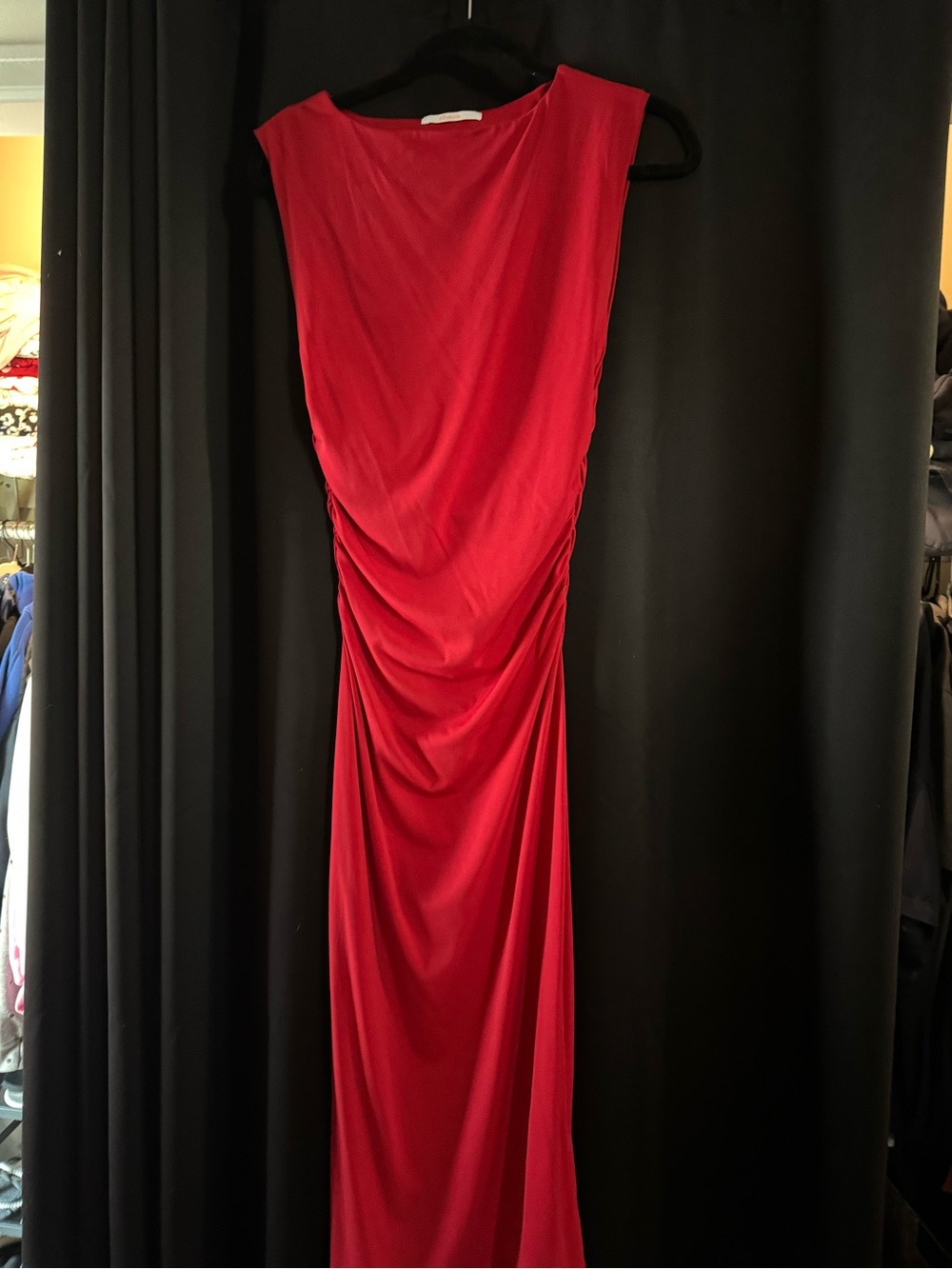 Shasa Red Ruched Maxi Dress